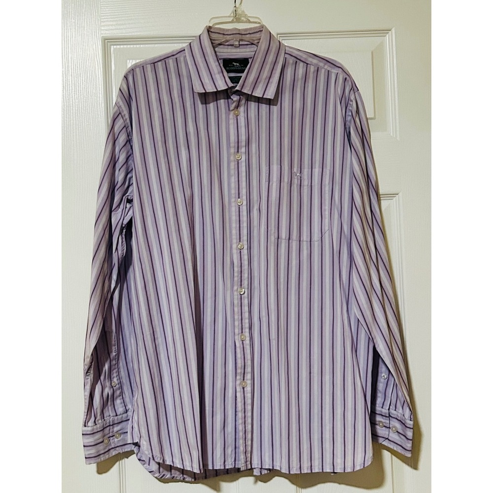 Rodd & Gunn Men's XL Dress Shirt‎ – Purple Stripe, 100% Cotton